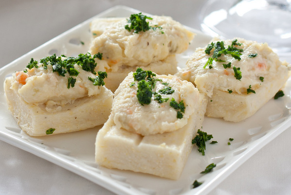 POLENTA WITH COD MOUSSE